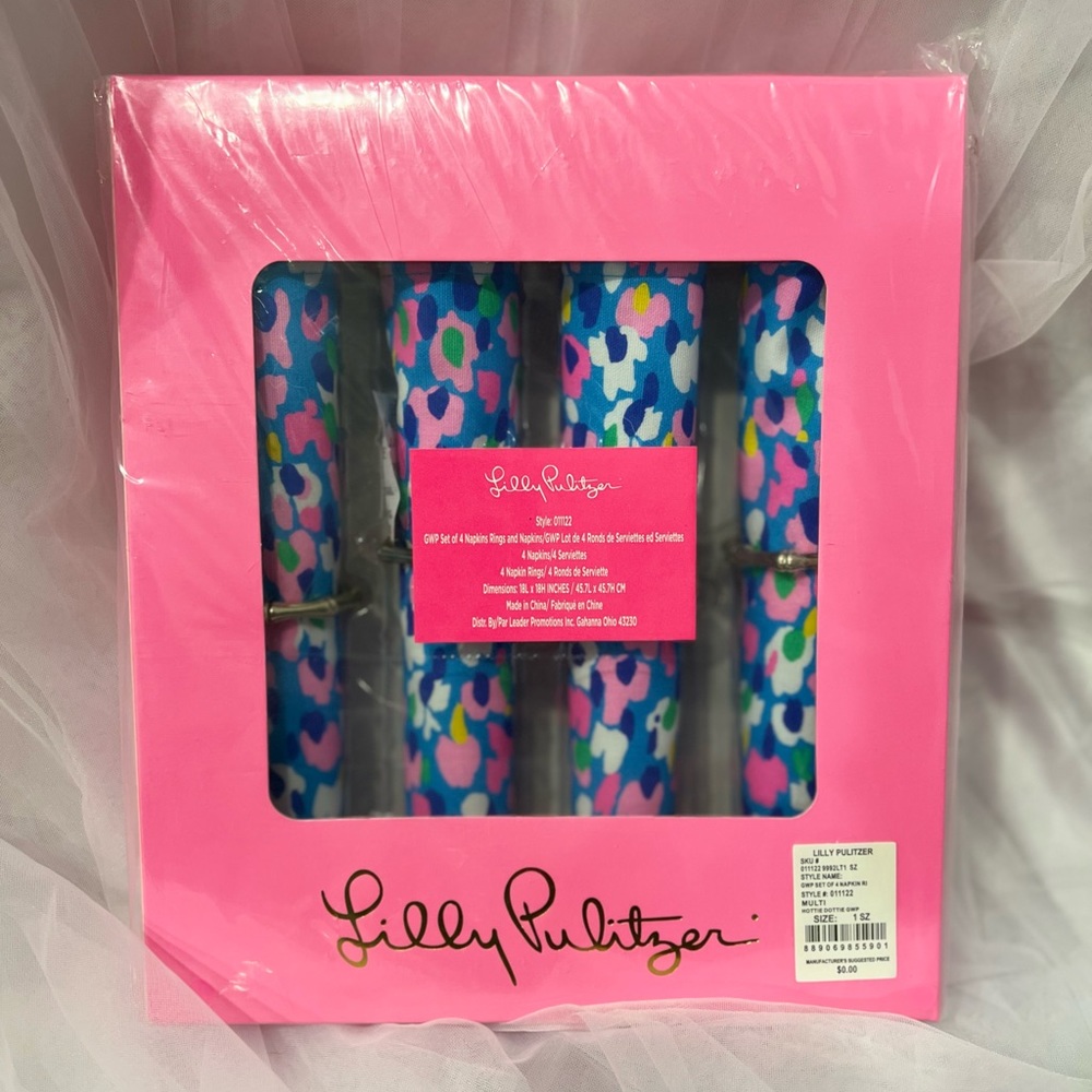 Lilly Pulitzer Napkins & Rings Set - Picture 2 of 2